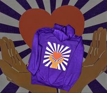 Load image into Gallery viewer, PURPLE COLORED HOODIE &quot;LOVE &amp; GRATITUDE&quot;
