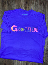 Load image into Gallery viewer, PURPLE COLORED TEE WITH &quot;multi colored&quot; TIE DYE 3D PUFF
